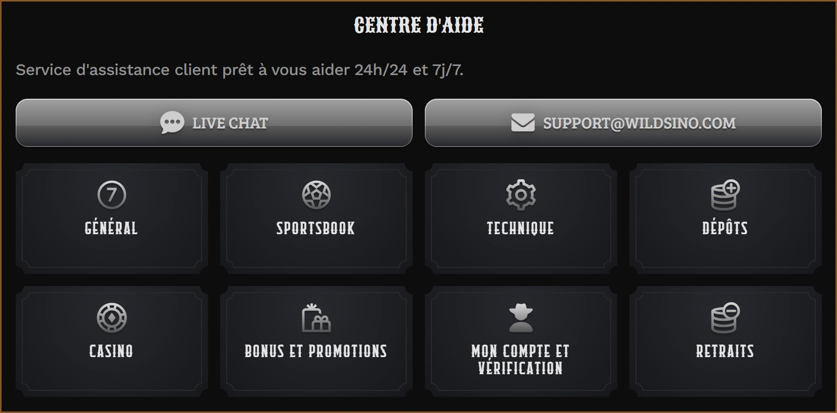 Wildsino Support Client